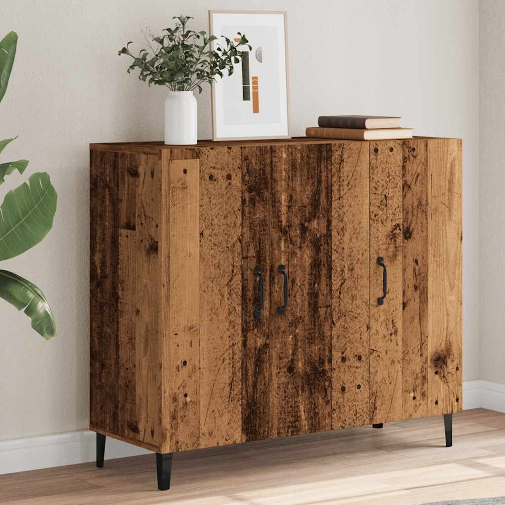 Dressoir 90x34x80 cm bewerkt hout oud houtkleurig is nu te koop bij PeponiXL, paradijselijk wonen!