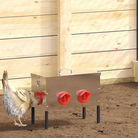 Kip voerbak 2 pcs Zilver 41,5 x 20,5 x 33 cm is nu te koop bij PeponiXL, paradijselijk wonen!