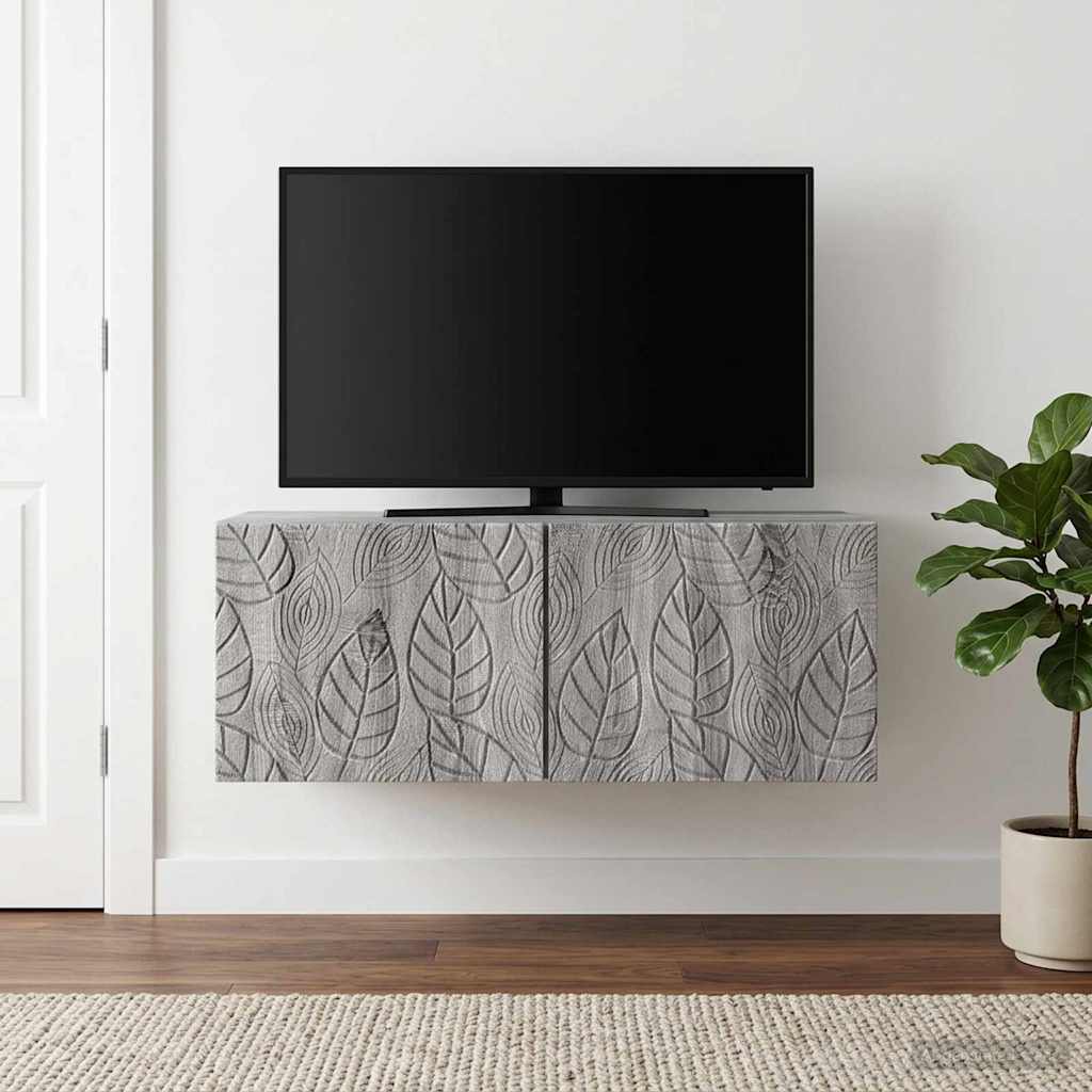 Wandbeugel TV-kast 98 x 31 cm Grijs Sonoma Bewerkt hout is nu te koop bij PeponiXL, paradijselijk wonen!