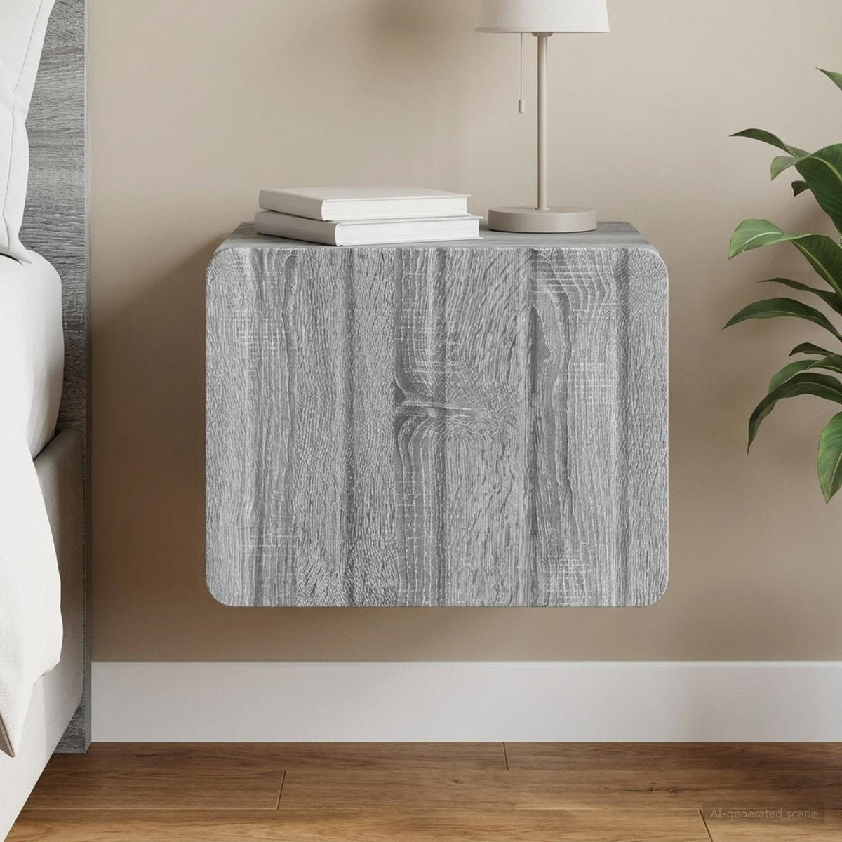 Wandbeugel Bedkast Grijs sonoma 33 x 34,5 x 24 cm Bewerkt hout is nu te koop bij PeponiXL, paradijselijk wonen!