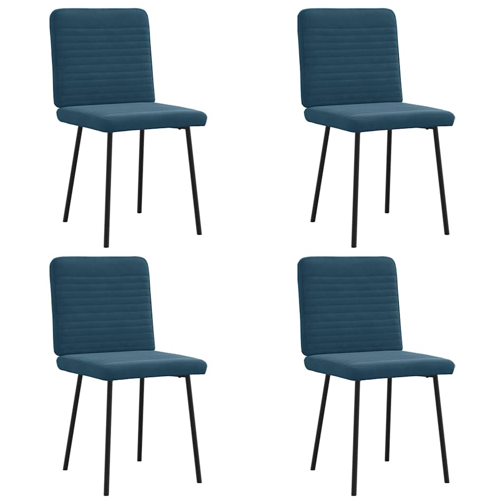 Eetkamerstoelen 4 st fluweel blauw is nu te koop bij PeponiXL, paradijselijk wonen!