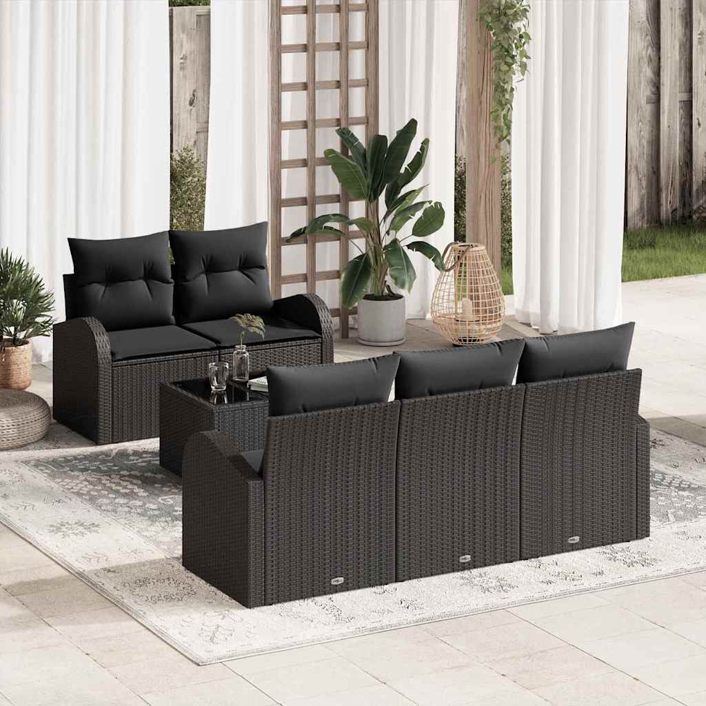 Tuin Sofa Set Zwart 55 x 55 x 37 cm poly rattan is nu te koop bij PeponiXL, paradijselijk wonen!