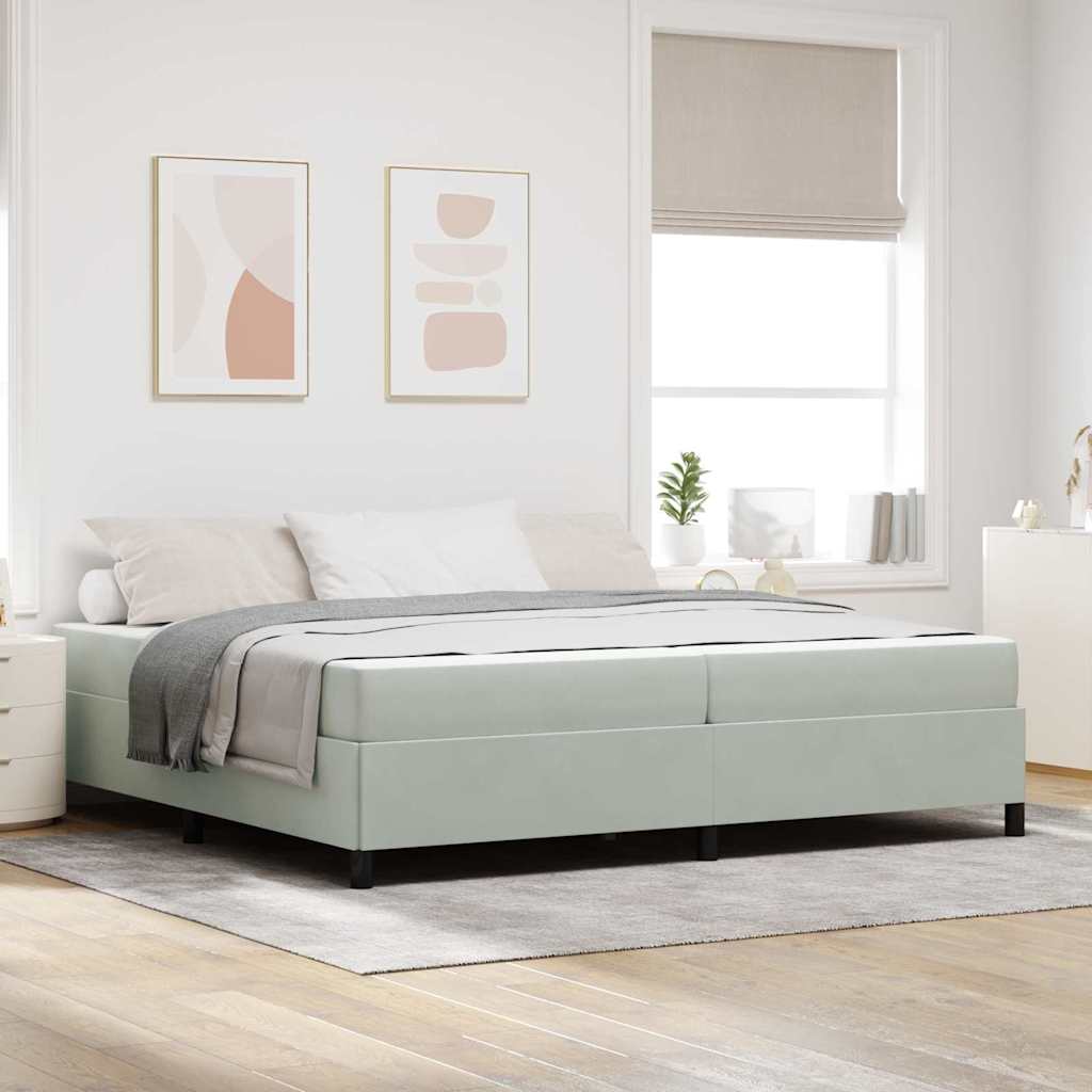 Bedframe Lichtgrijs 200 x 200 cm Stof is nu te koop bij PeponiXL, paradijselijk wonen!