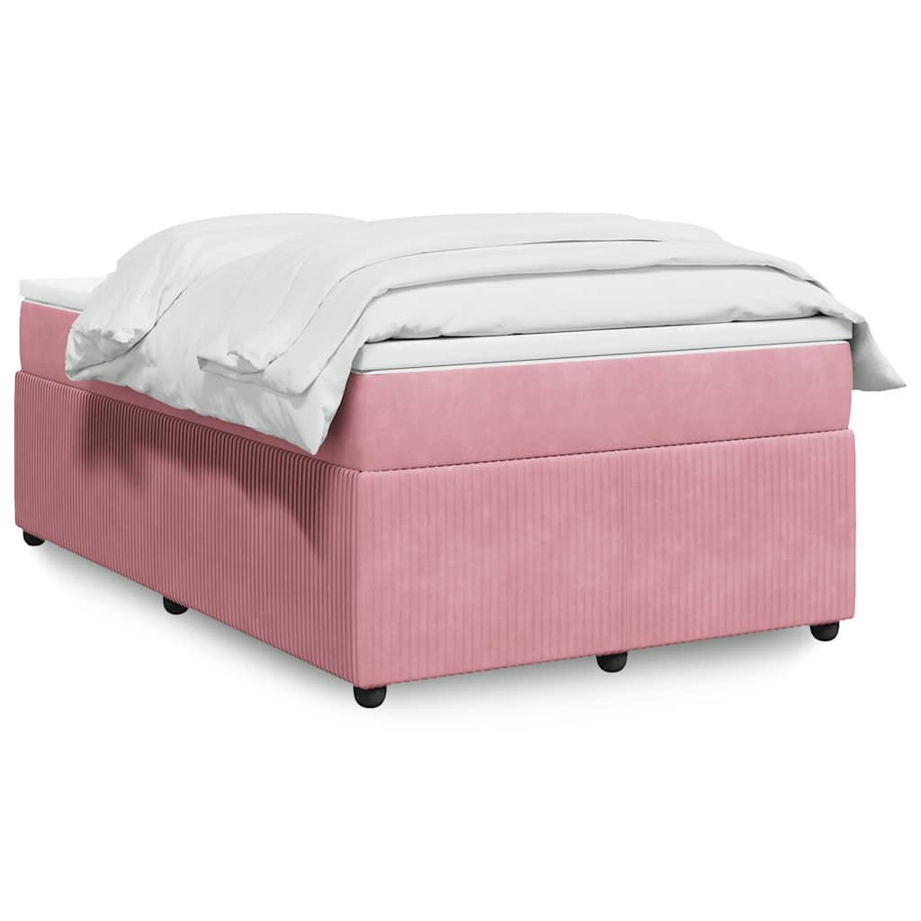Boxspring met matras fluweel roze 120x200 cm is nu te koop bij PeponiXL, paradijselijk wonen!