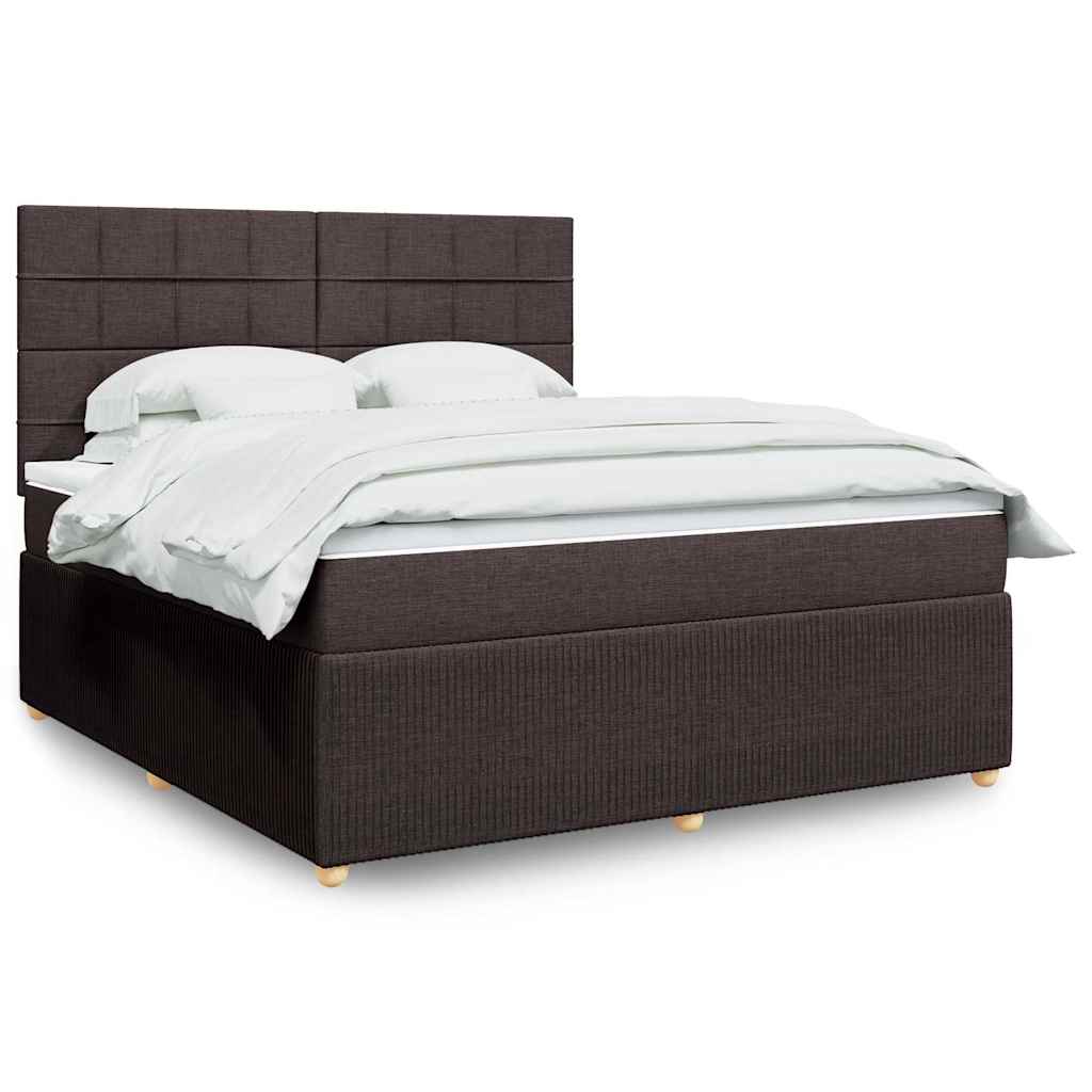 Boxspring met matras stof donkerbruin 180x200 cm is nu te koop bij PeponiXL, paradijselijk wonen!