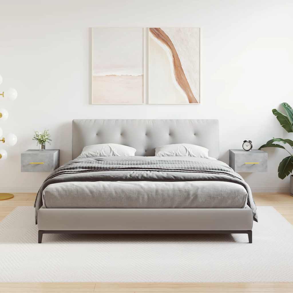 Nachtkastjes 2 st wandgemonteerd 35x35x20 cm betongrijs is nu te koop bij PeponiXL, paradijselijk wonen!