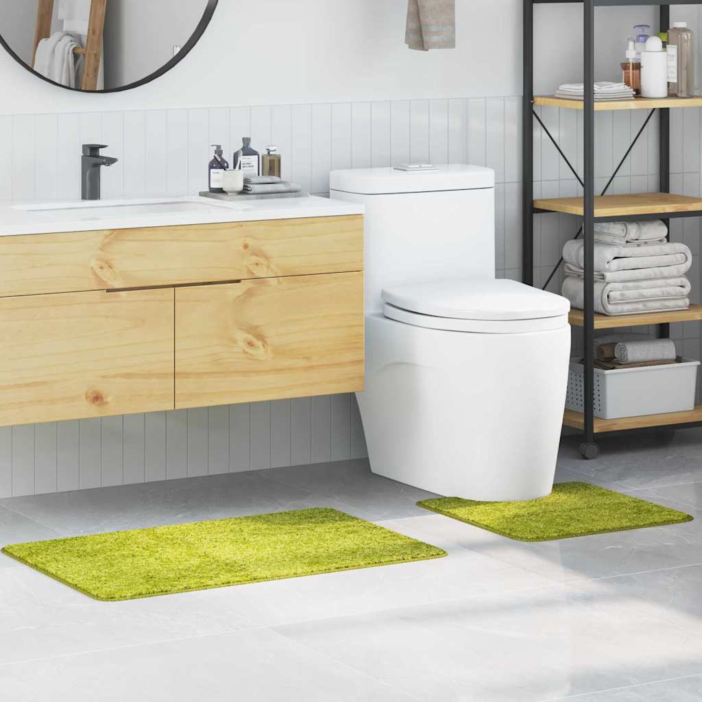 Antislip Badmat Set 2 pcs Groen PP is nu te koop bij PeponiXL, paradijselijk wonen!