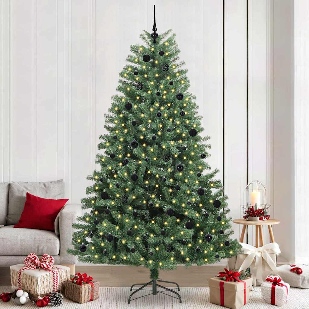 Kunstmatige Inklapbare Kerstboom Groen 240 cm PVC en Metaal is nu te koop bij PeponiXL, paradijselijk wonen!
