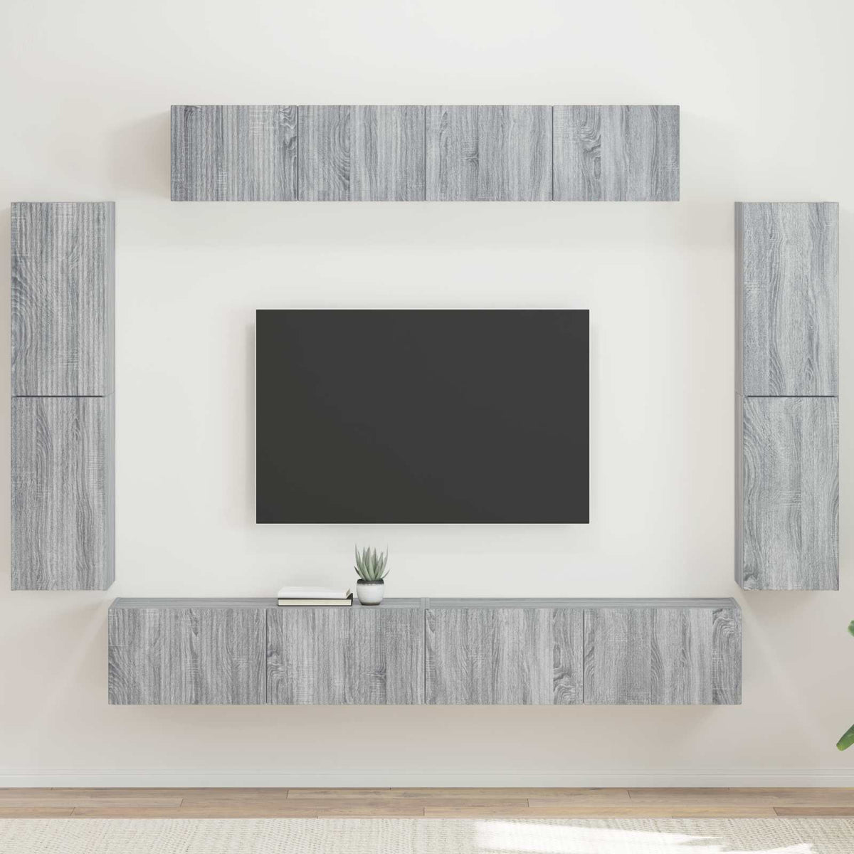 TV-kast 8 pcs Grijs Sonoma is nu te koop bij PeponiXL, paradijselijk wonen!
