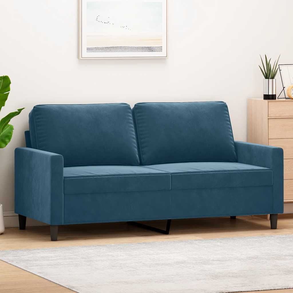 Tweezitsbank 140 cm fluweel blauw is nu te koop bij PeponiXL, paradijselijk wonen!
