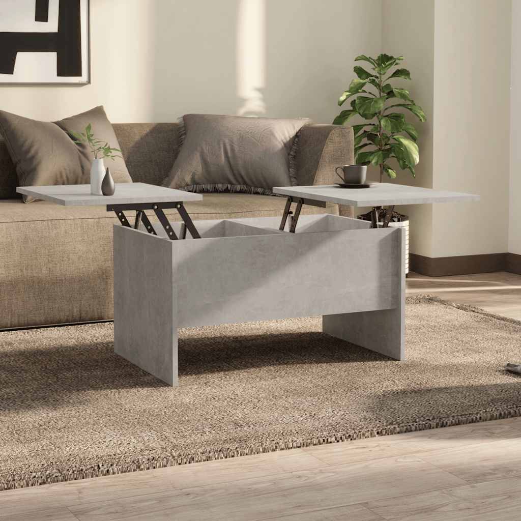 Salontafel 80x50x42,5 cm bewerkt hout betongrijs is nu te koop bij PeponiXL, paradijselijk wonen!