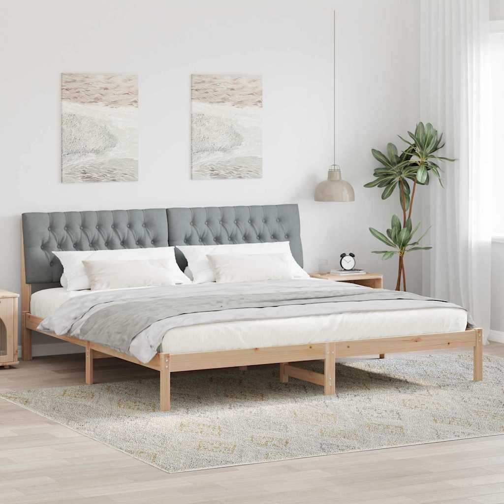 Bedframe met Gevoerd Hoofdgedeelte Bruin 200 x 200 cm is nu te koop bij PeponiXL, paradijselijk wonen!