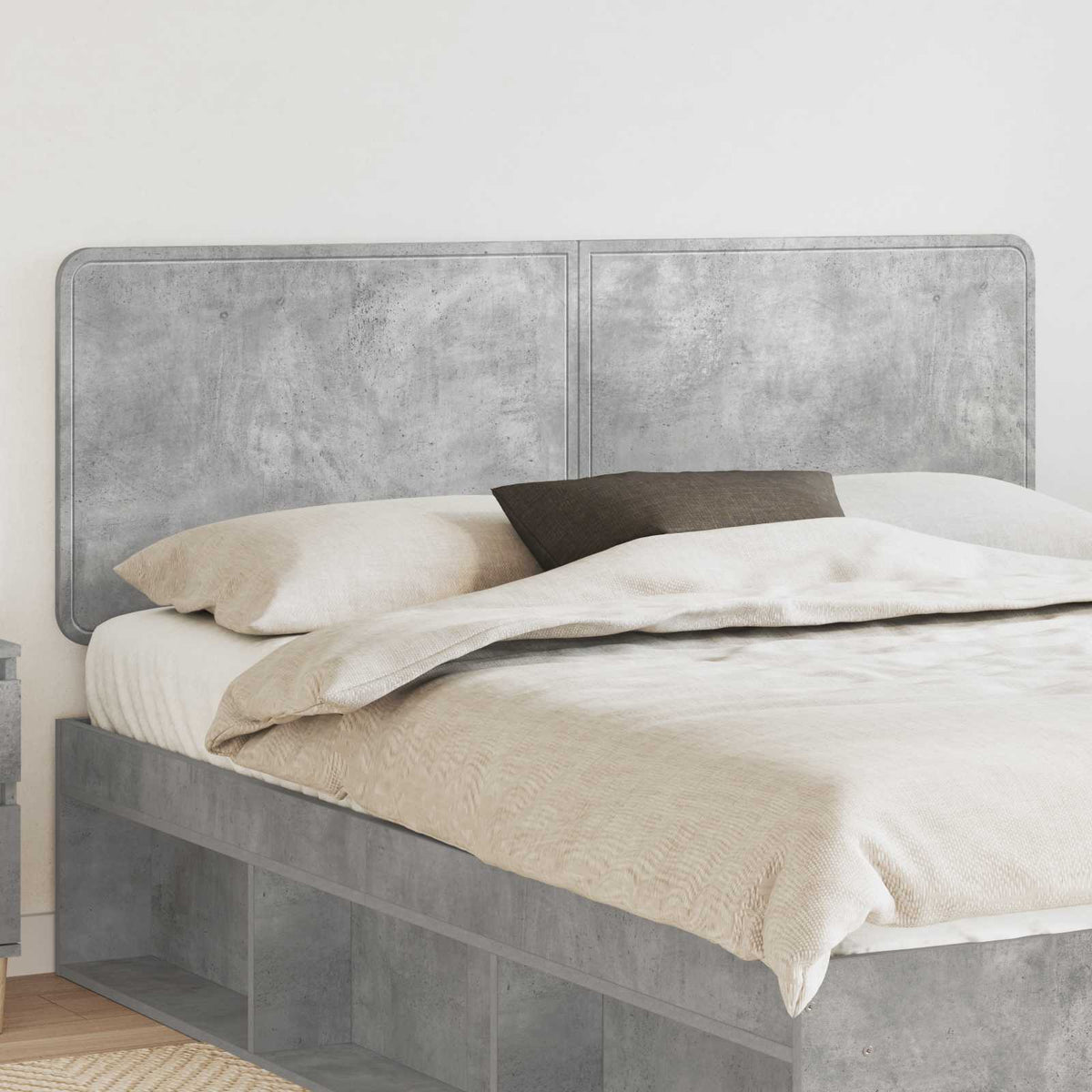 Hoofdbord Beton Grijs Bewerkt hout is nu te koop bij PeponiXL, paradijselijk wonen!