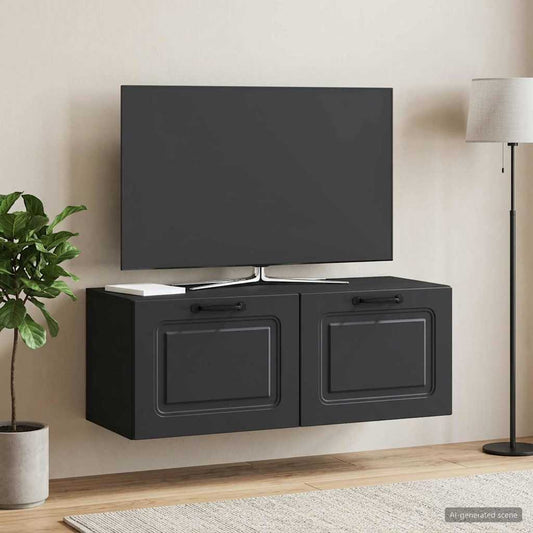Wandbeugel TV-kast Zwart 78,5 x 31 x 30 cm Bewerkt hout is nu te koop bij PeponiXL, paradijselijk wonen!