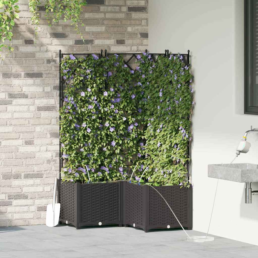 Tuin Bloempot 3 pcs Zwart Kunststof is nu te koop bij PeponiXL, paradijselijk wonen!
