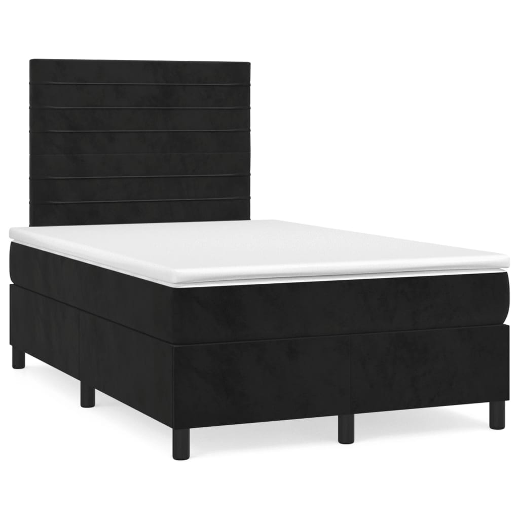 Boxspring met matras en LED fluweel zwart 120x190 cm is nu te koop bij PeponiXL, paradijselijk wonen!