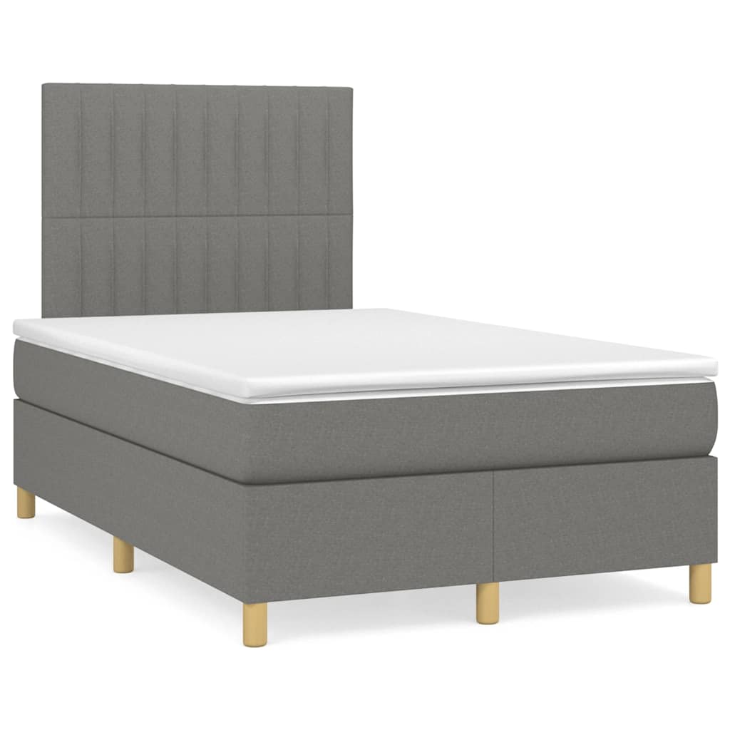 Boxspring met matras en LED stof donkergrijs 120x190 cm is nu te koop bij PeponiXL, paradijselijk wonen!