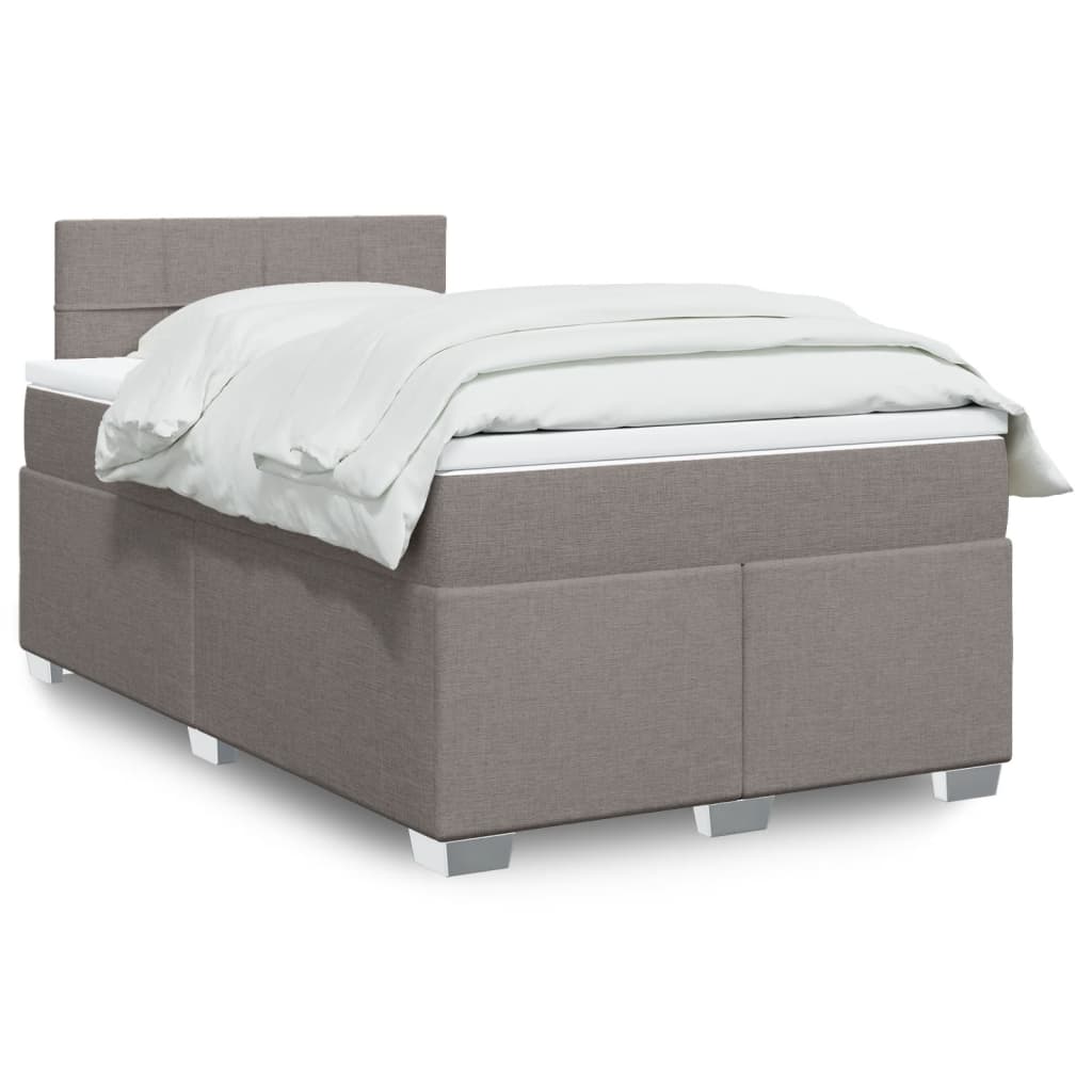 Boxspring met matras stof taupe 120x200 cm is nu te koop bij PeponiXL, paradijselijk wonen!