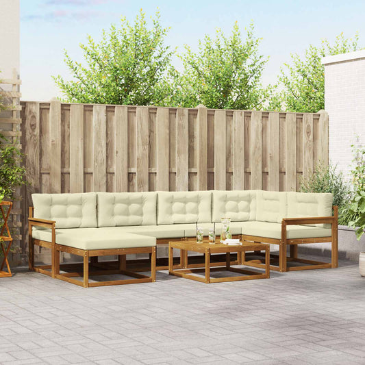 Buiten bankenset met kussen 7 pcs Natuurlijk en Crème is nu te koop bij PeponiXL, paradijselijk wonen!
