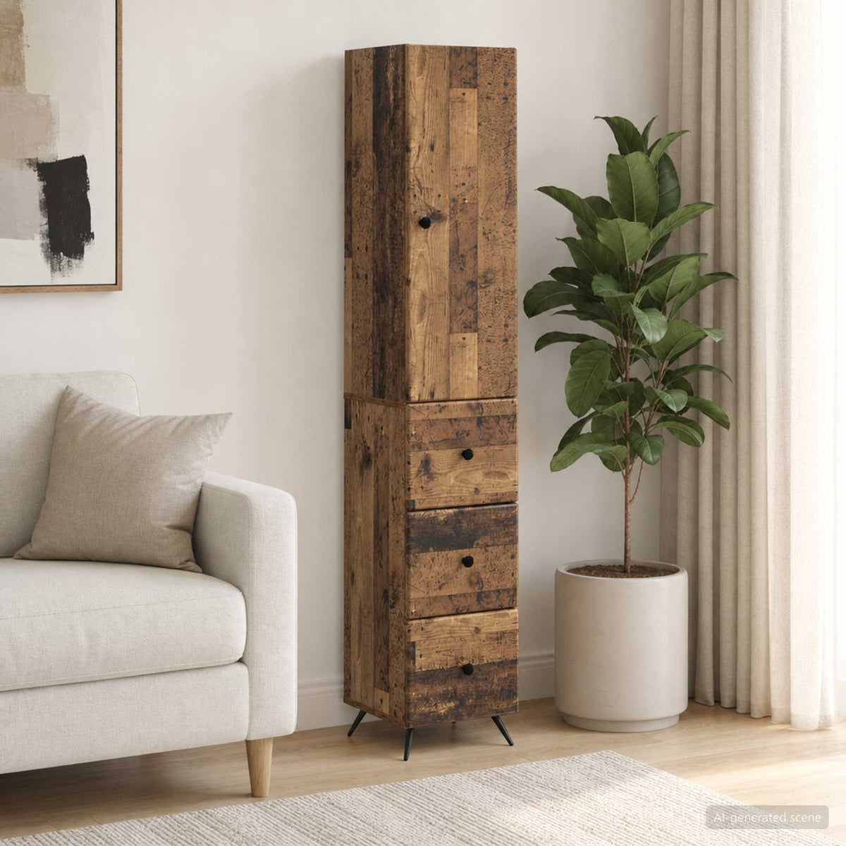 Kastenset 2 pcs Oud hout 34,5 x 34,5 x 90 cm Bewerkt hout is nu te koop bij PeponiXL, paradijselijk wonen!