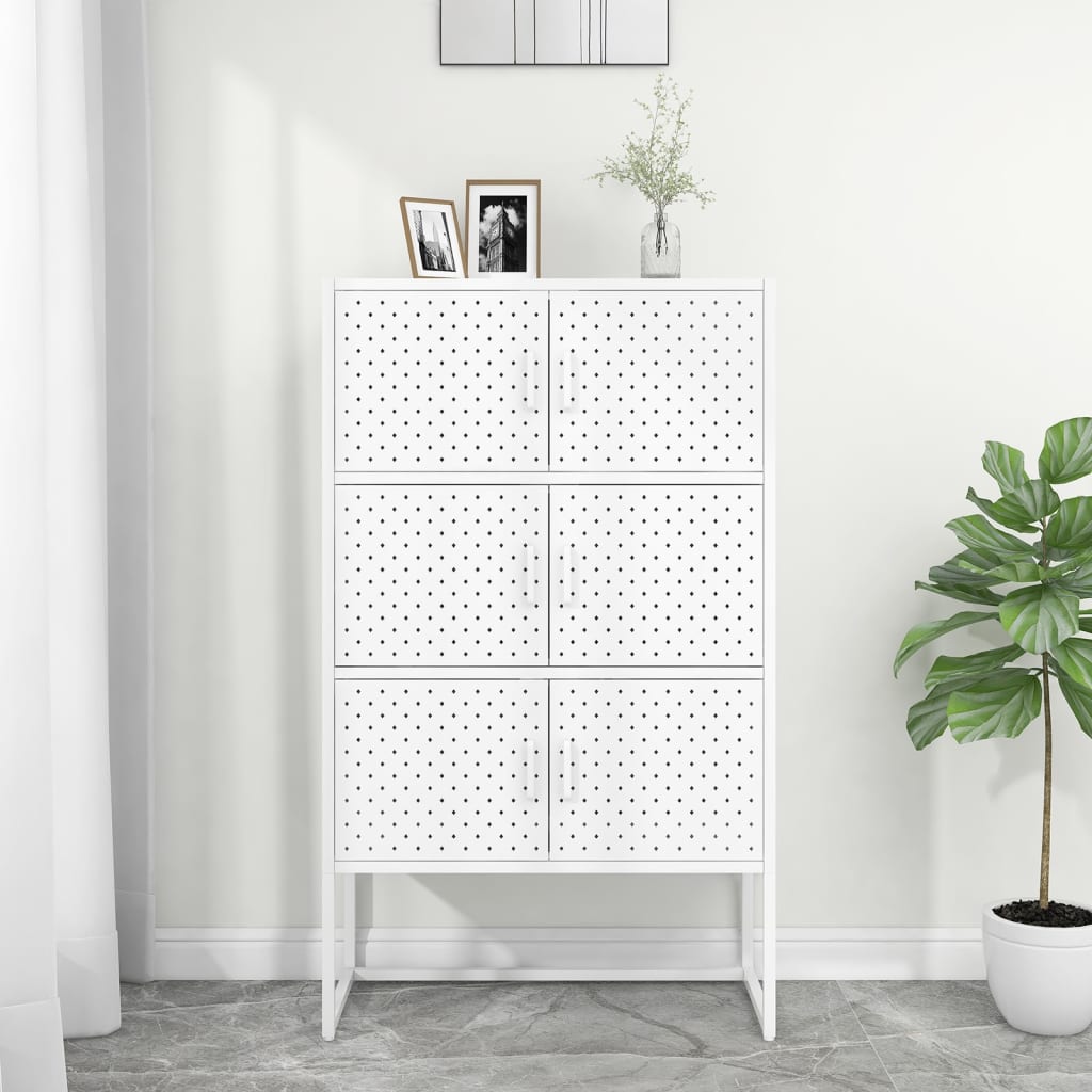 Hoge kast 80x35x135 cm staal wit is nu te koop bij PeponiXL, paradijselijk wonen!