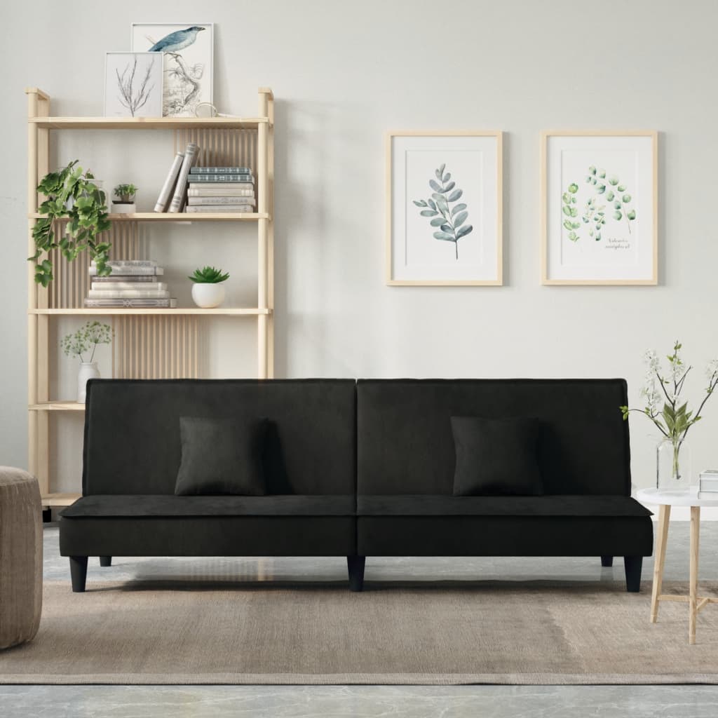 Slaapbank fluweel zwart is nu te koop bij PeponiXL, paradijselijk wonen!