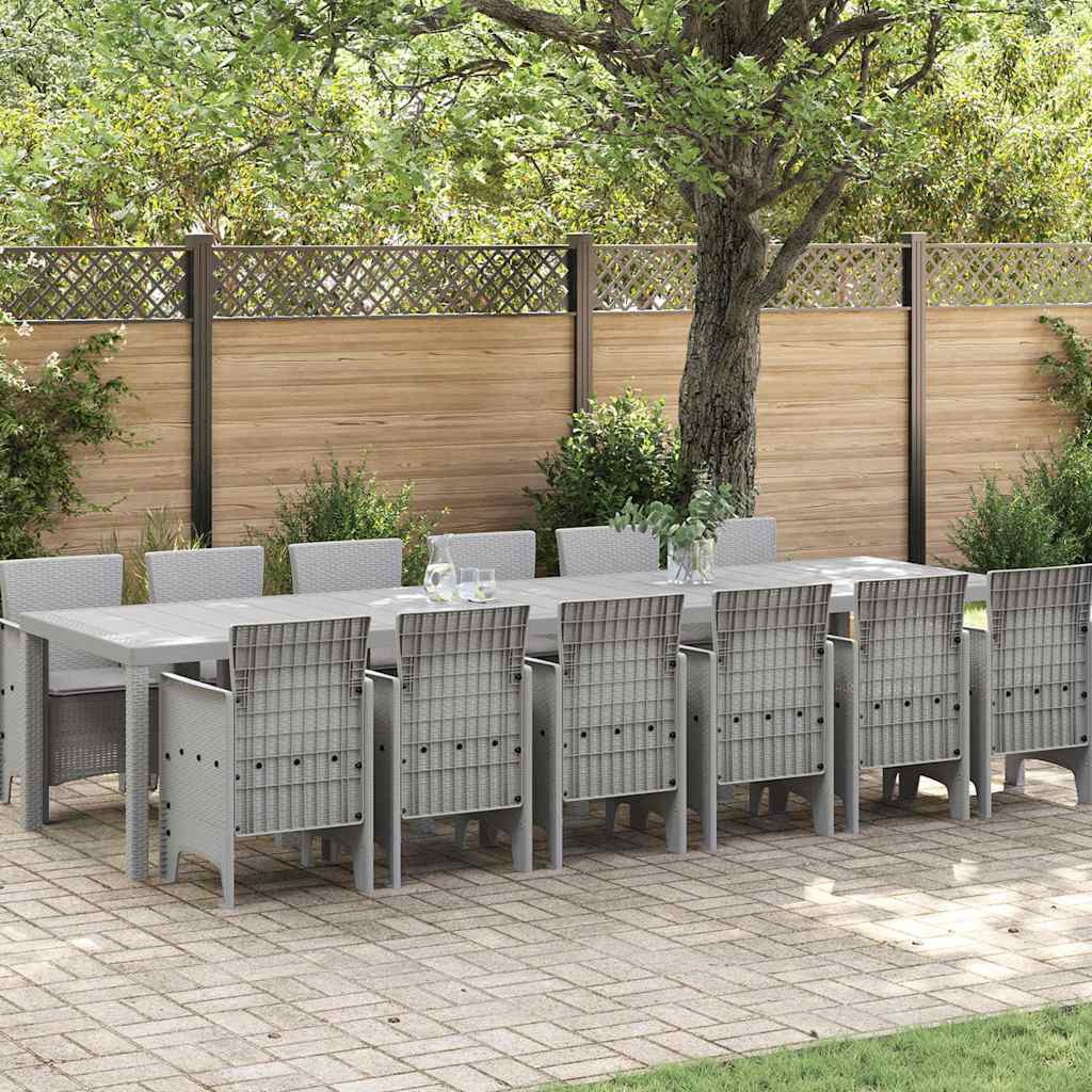 Tuin Eetset 13 pcs Lichtgrijs Polt riet is nu te koop bij PeponiXL, paradijselijk wonen!