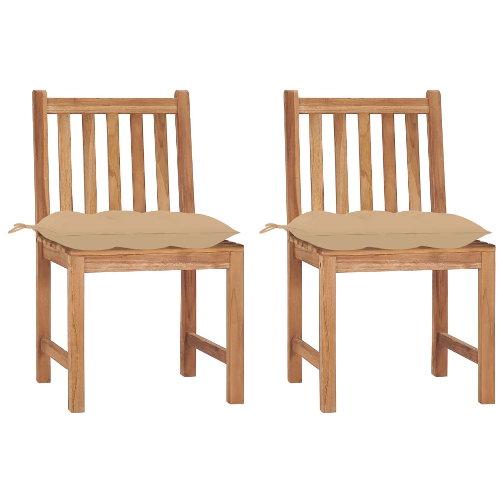 Tuinstoelen 2 st met kussens massief teakhout is nu te koop bij PeponiXL, paradijselijk wonen!