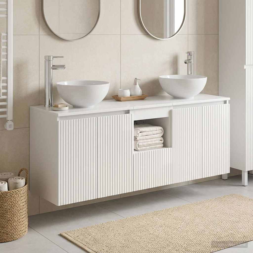Badkamerkastenset 3 st Hoogglans Wit 49,5 x 35 x 63 cm is nu te koop bij PeponiXL, paradijselijk wonen!