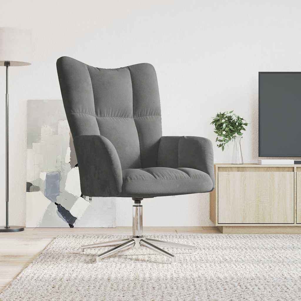 Relaxstoel fluweel donkergrijs is nu te koop bij PeponiXL, paradijselijk wonen!