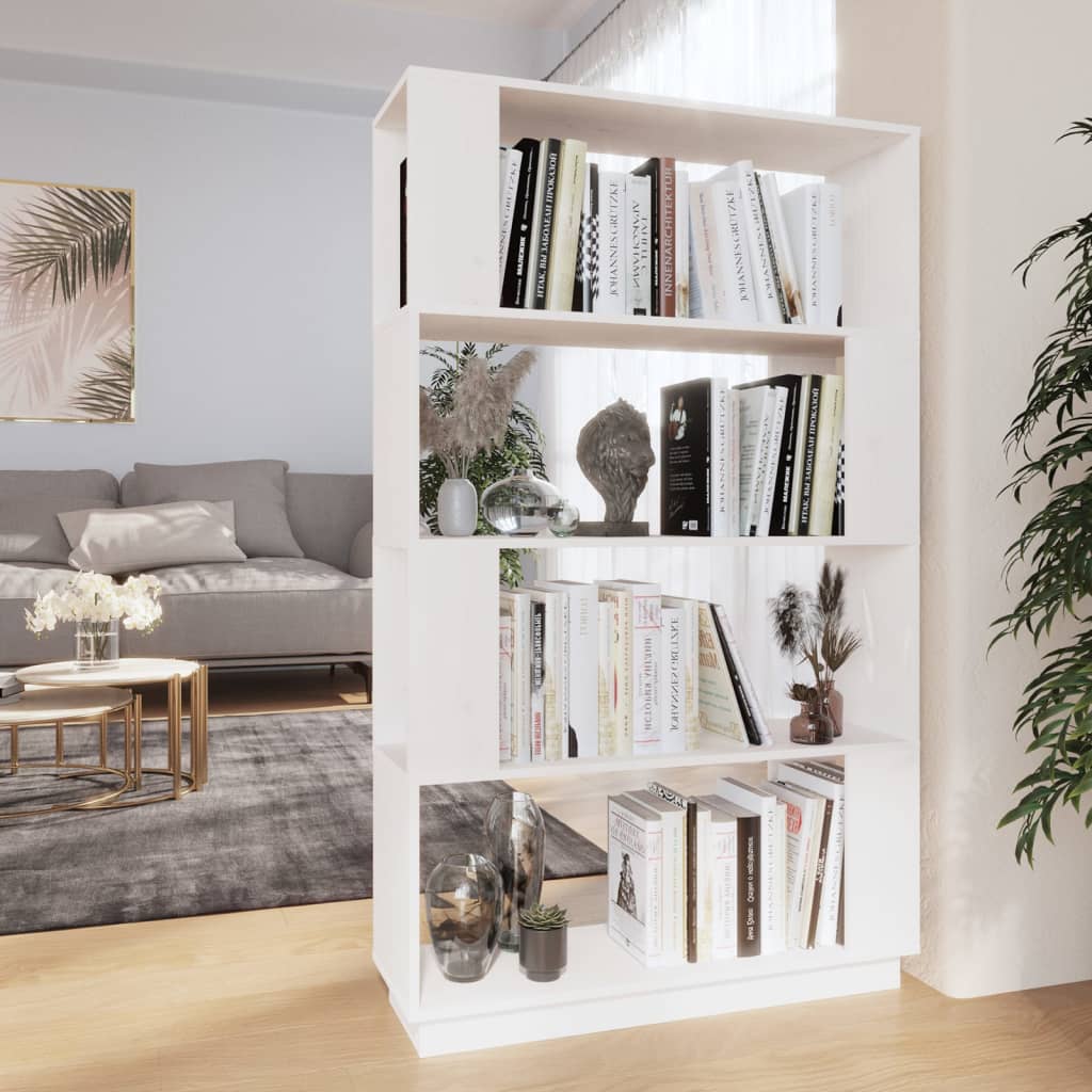 Boekenkast/kamerscherm 80x25x132 cm massief grenenhout wit is nu te koop bij PeponiXL, paradijselijk wonen!