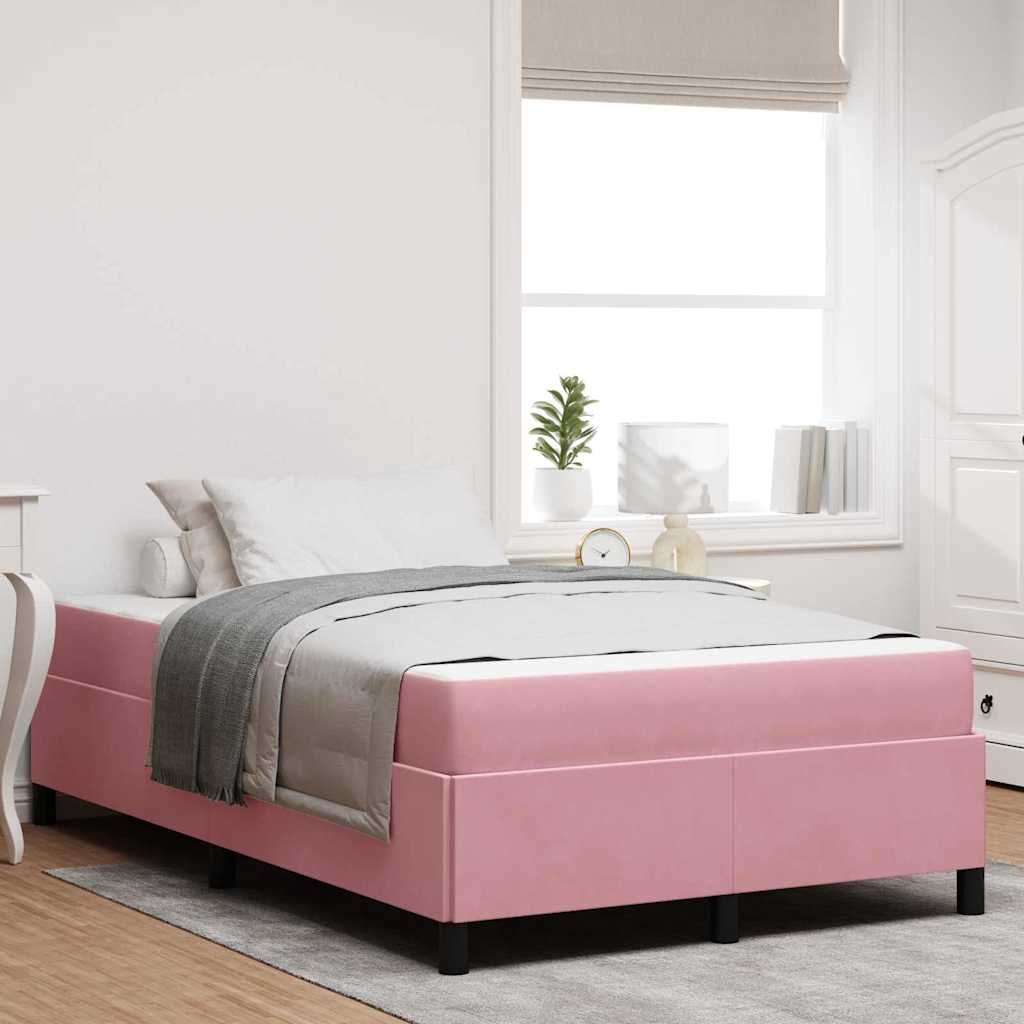 Bedframe met matras Roze 120 x 200 cm Stof is nu te koop bij PeponiXL, paradijselijk wonen!