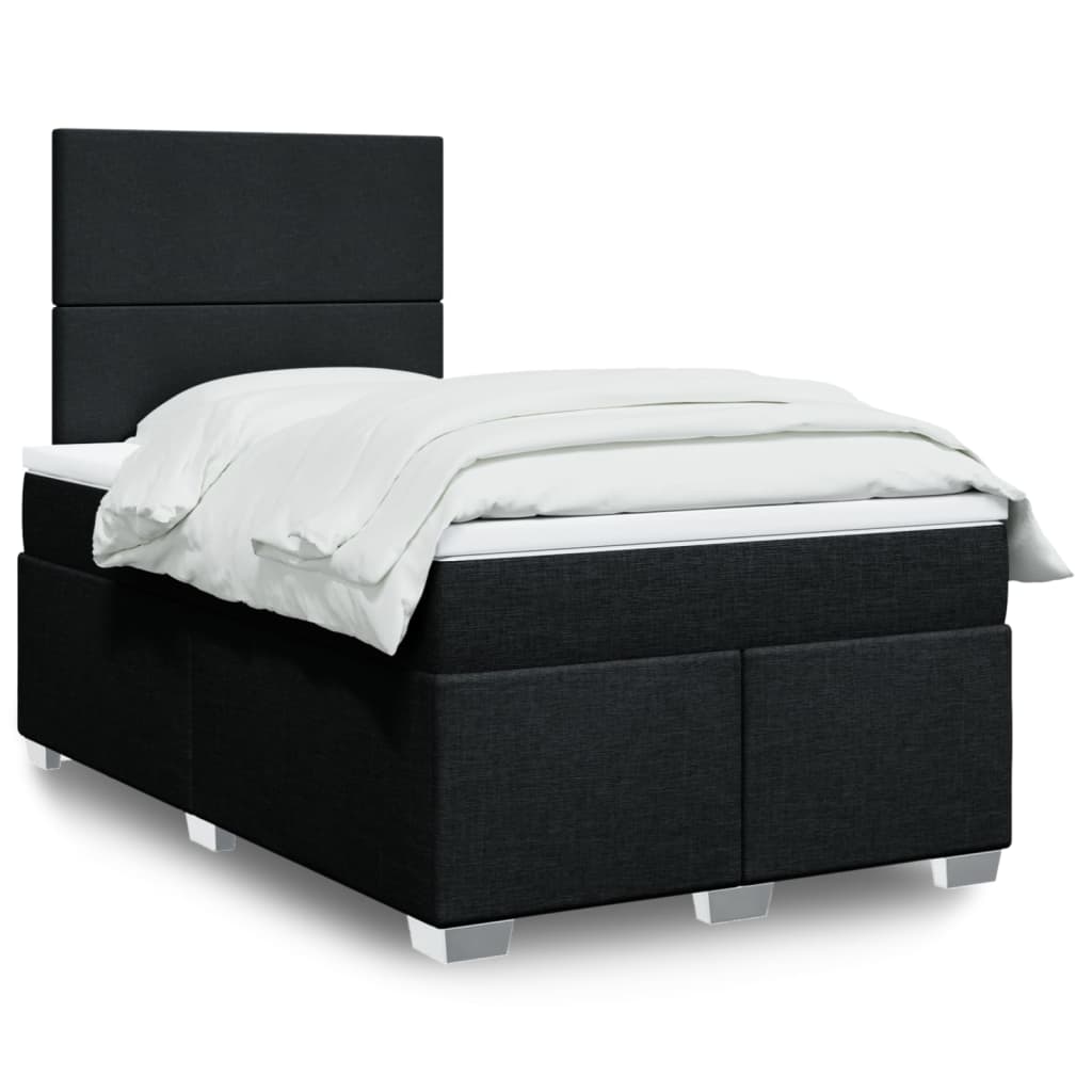 Boxspring met matras stof zwart 120x200 cm is nu te koop bij PeponiXL, paradijselijk wonen!