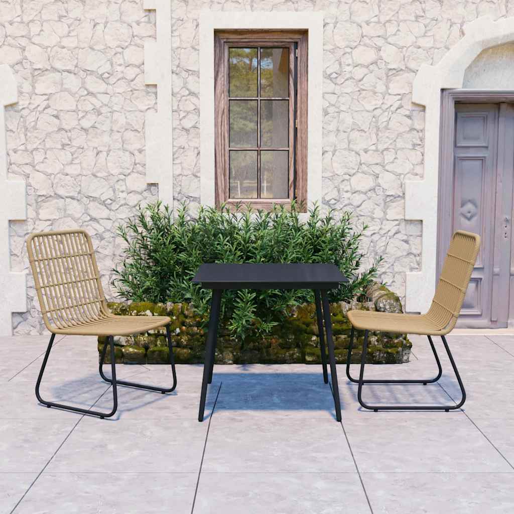 3-delige Tuinset poly rattan en glas is nu te koop bij PeponiXL, paradijselijk wonen!
