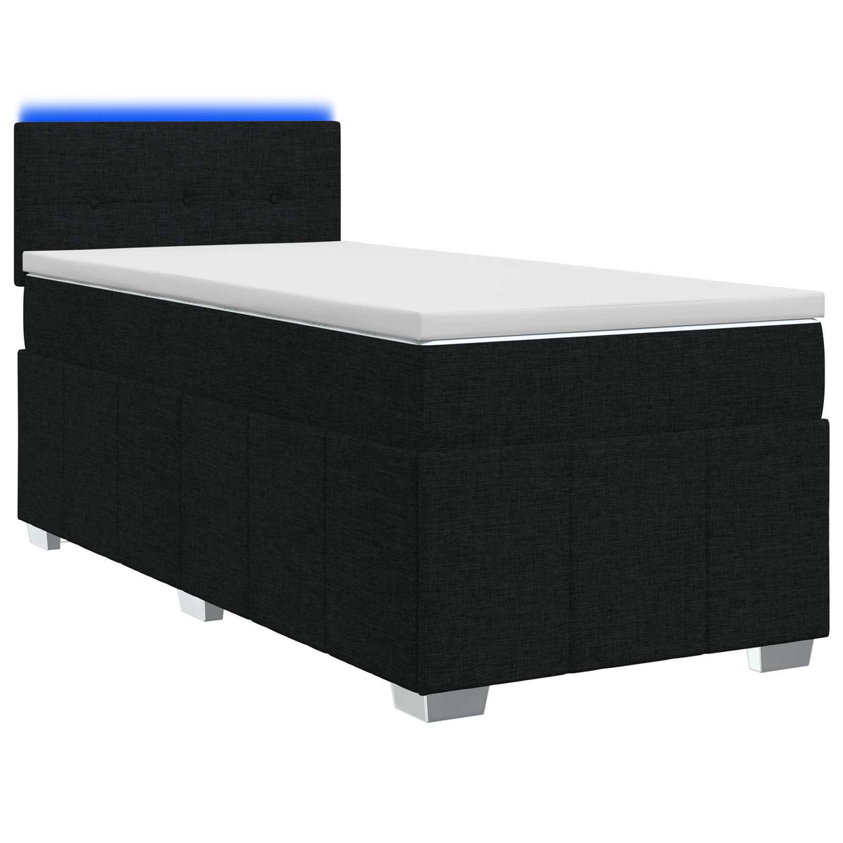 Boxspringbed met matras met hoofdeinde Zwart 90 x 200 cm Stof is nu te koop bij PeponiXL, paradijselijk wonen!