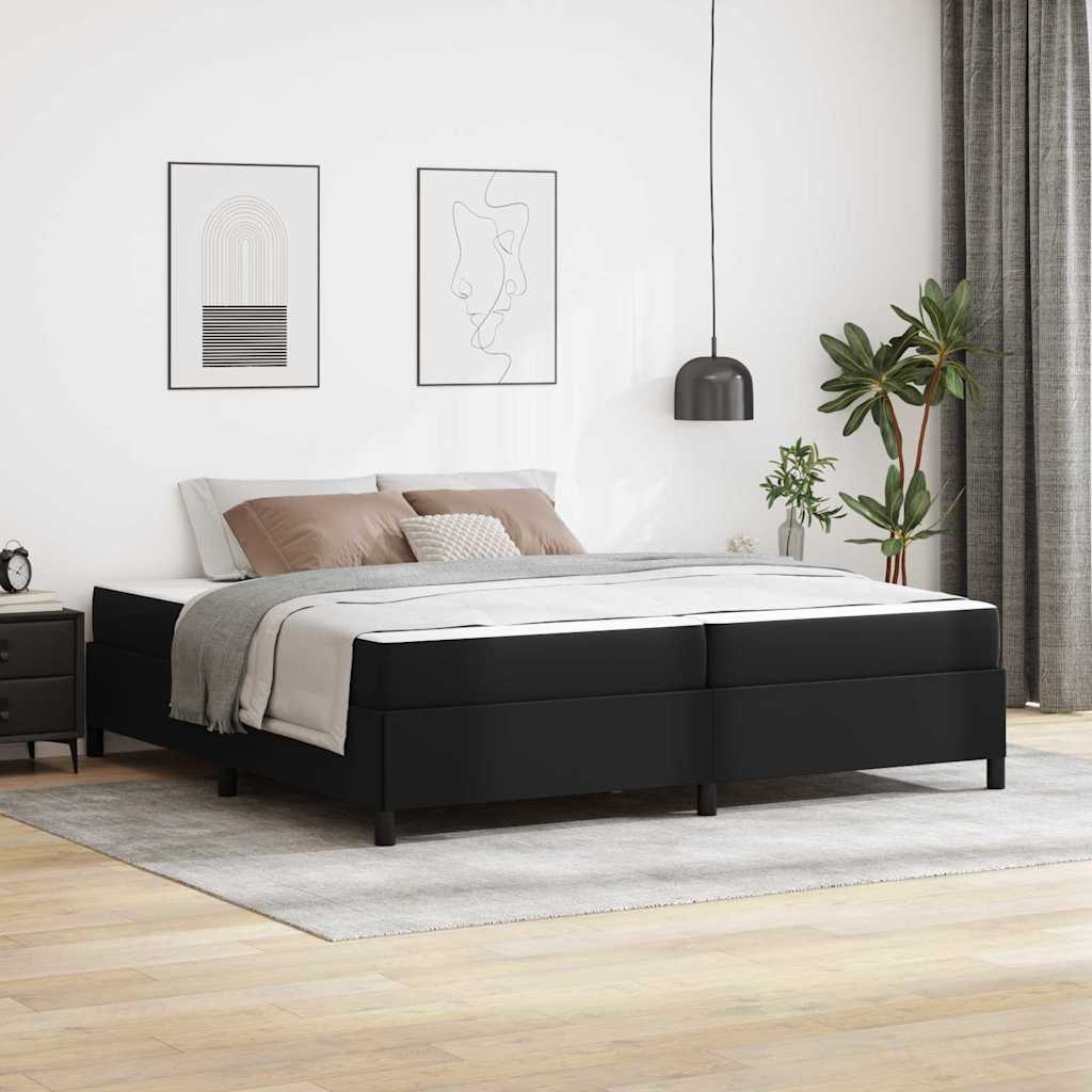 Bedframe met matras Zwart 200 x 200 cm Stof is nu te koop bij PeponiXL, paradijselijk wonen!