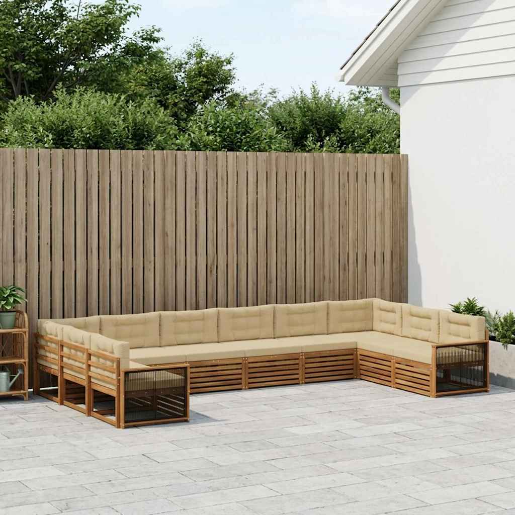 Sofa-Sets met kussen 10 pcs Massief Acaciahout is nu te koop bij PeponiXL, paradijselijk wonen!