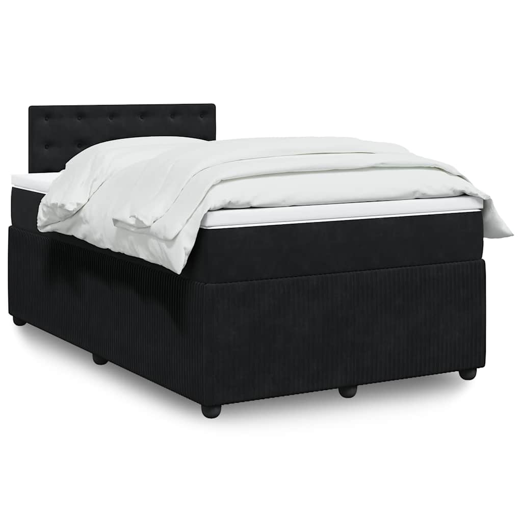 Boxspring met matras fluweel zwart 120x190 cm is nu te koop bij PeponiXL, paradijselijk wonen!