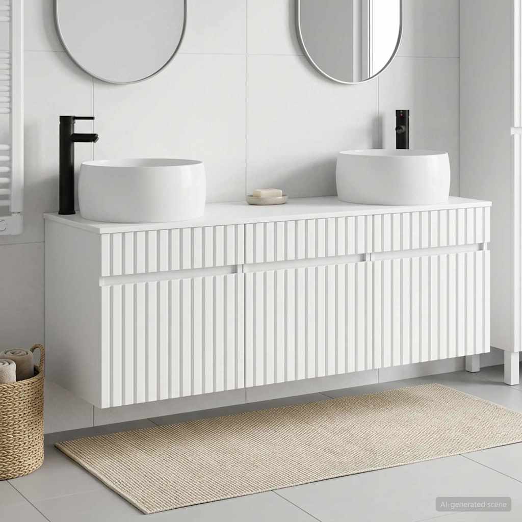 Badkamerkastenset 3 st Hoogglans Wit 49 x 44,5 x 66 cm is nu te koop bij PeponiXL, paradijselijk wonen!