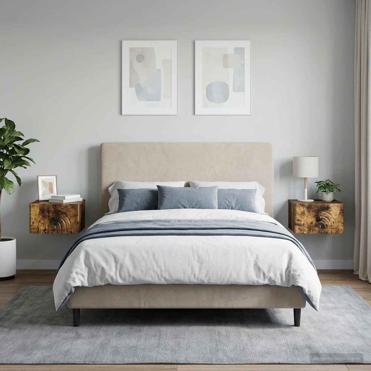 Wandbeugel Bedkast 2 pcs Gerookt eiken 33 x 34,5 x 20 cm is nu te koop bij PeponiXL, paradijselijk wonen!