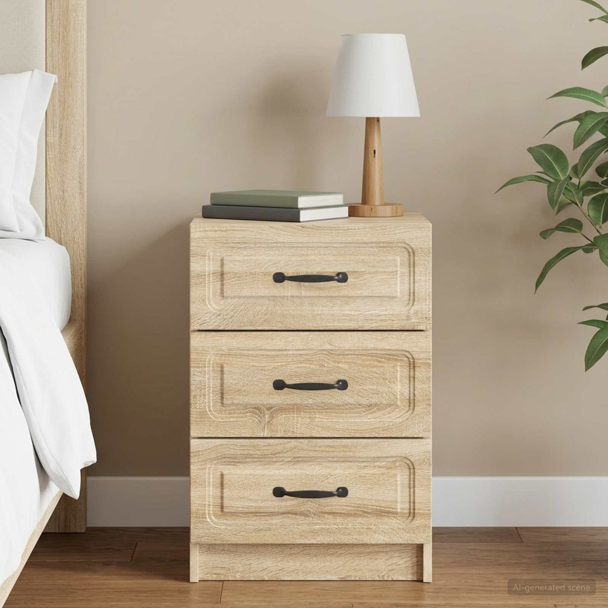 Nachtkastje Sonoma Eiken 43 x 41 x 63,5 cm Bewerkt hout is nu te koop bij PeponiXL, paradijselijk wonen!