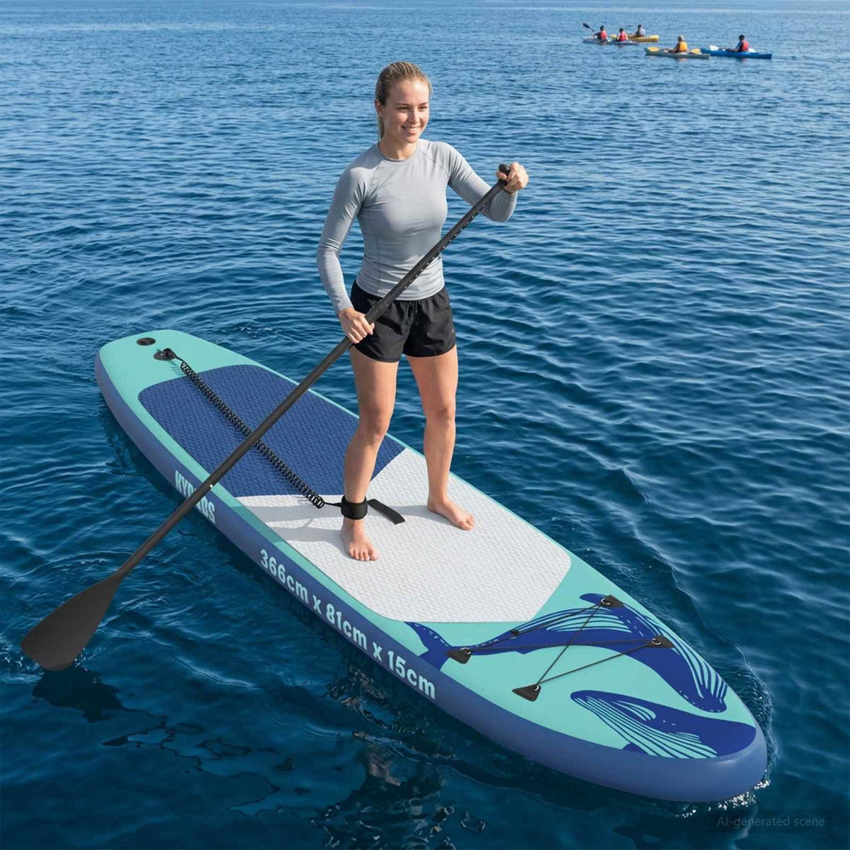 Opblaasbaar Stand Up Paddle Board HYDROS 366 x 81 x 15 cm voor is nu te koop bij PeponiXL, paradijselijk wonen!