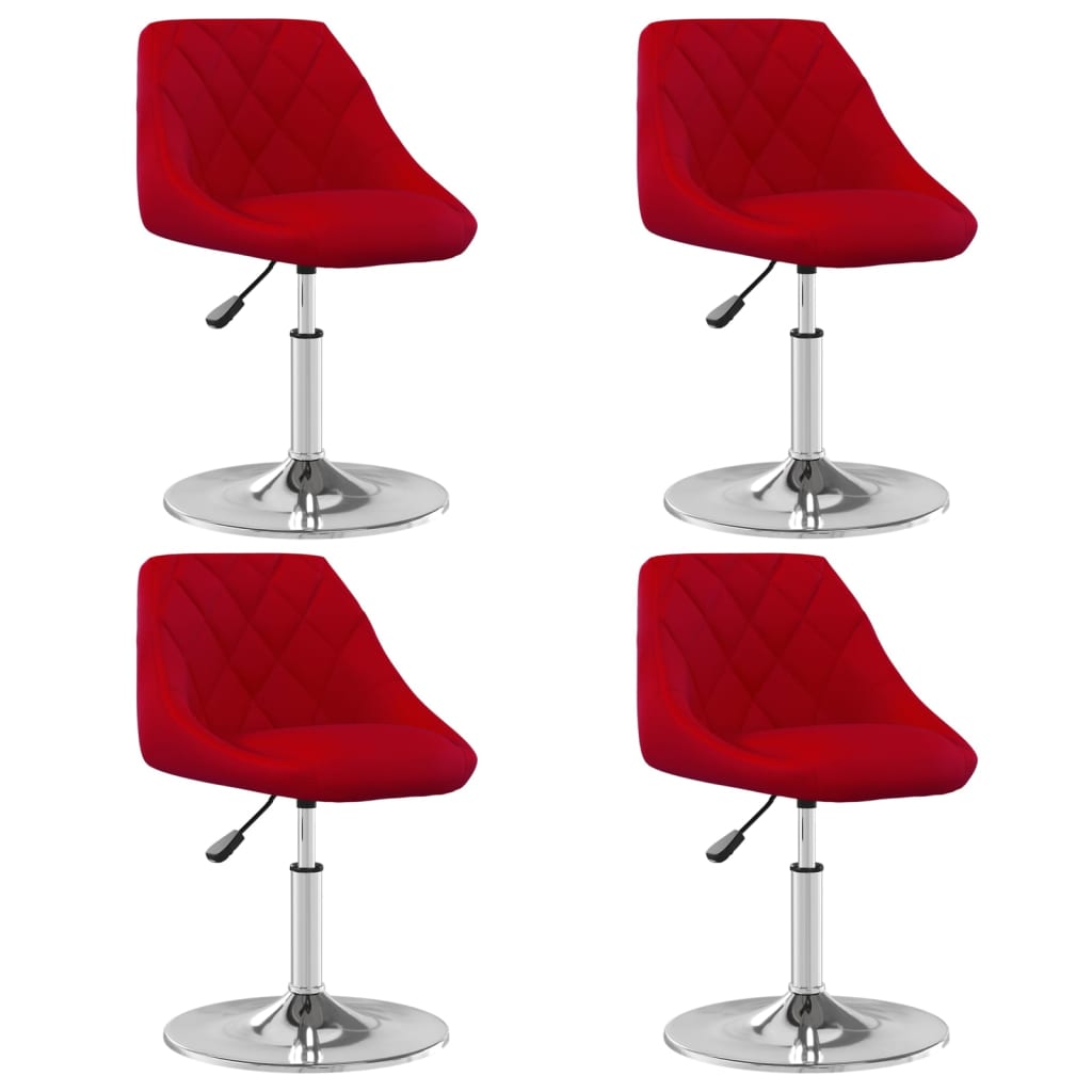 Eetkamerstoelen draaibaar 4 st fluweel wijnrood is nu te koop bij PeponiXL, paradijselijk wonen!
