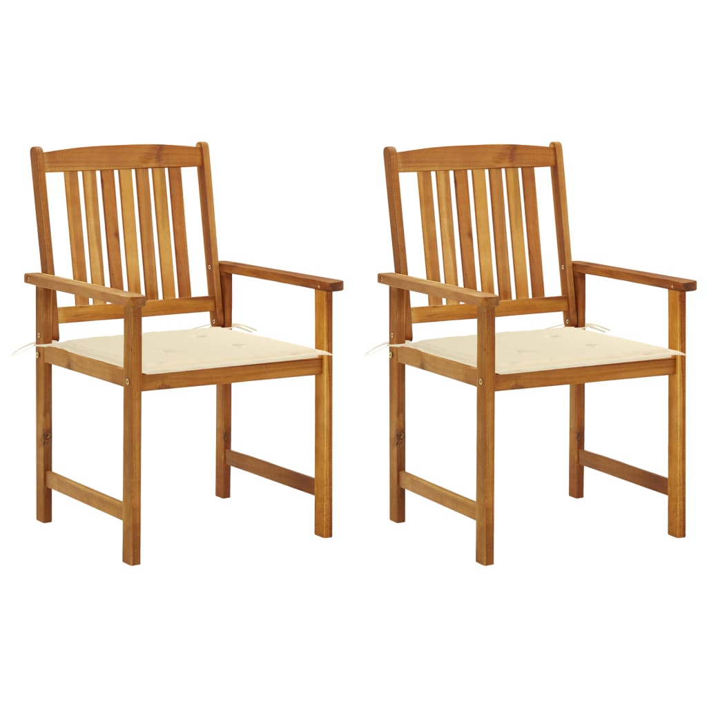 Tuinstoelen 2 st met kussens massief acaciahout is nu te koop bij PeponiXL, paradijselijk wonen!