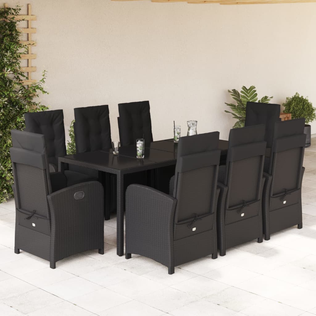 9-delige Tuinset poly rattan zwart is nu te koop bij PeponiXL, paradijselijk wonen!