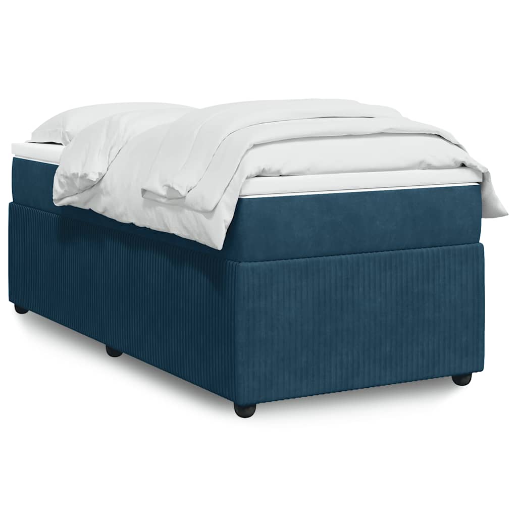 Boxspring met matras fluweel donkerblauw 90x190 cm is nu te koop bij PeponiXL, paradijselijk wonen!