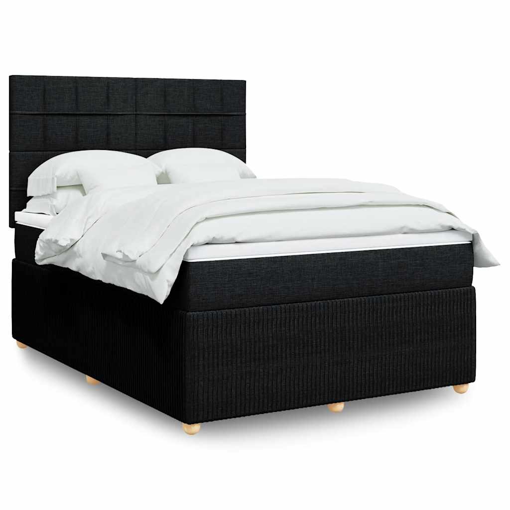 Boxspring met matras stof zwart 140x200 cm is nu te koop bij PeponiXL, paradijselijk wonen!