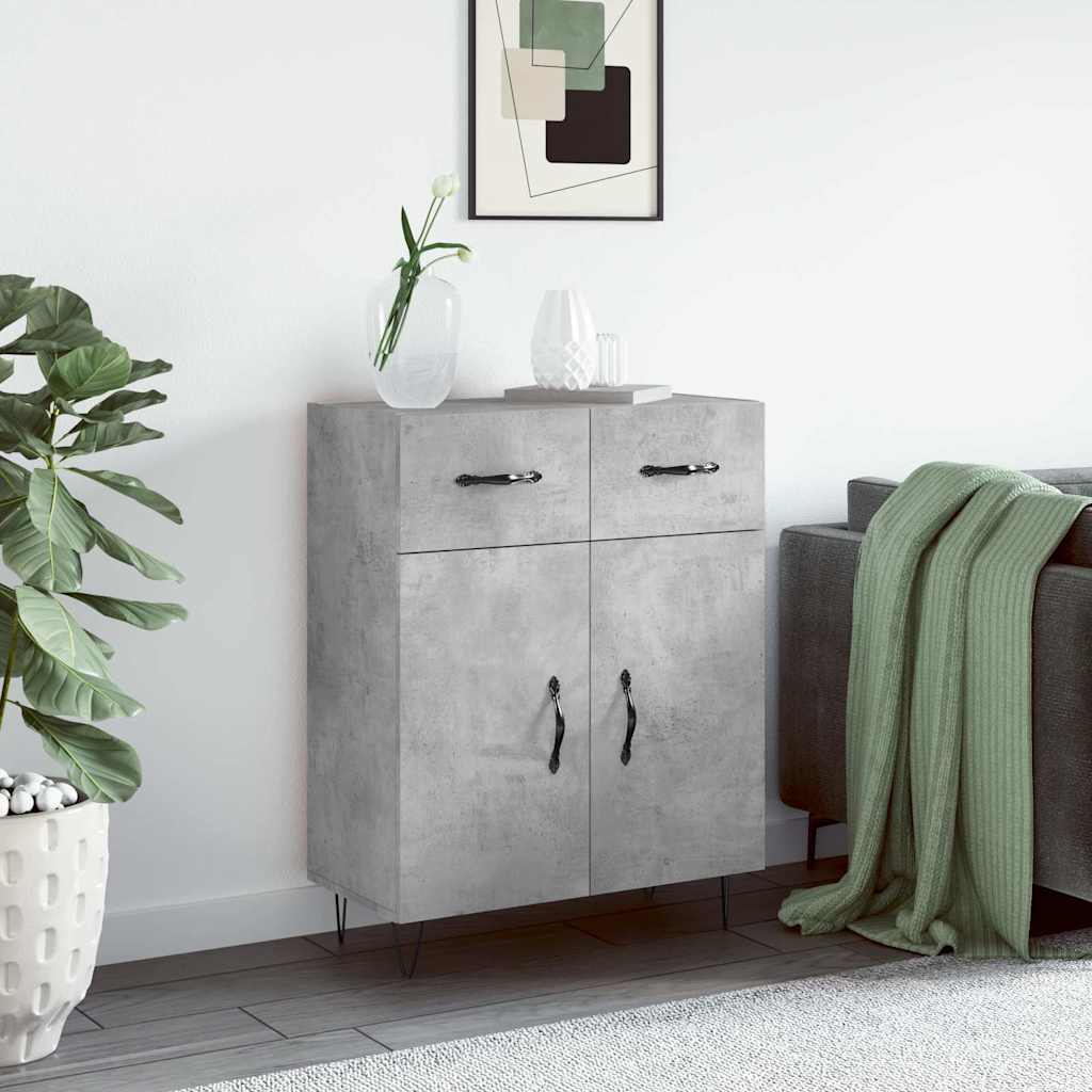 Dressoir 69,5x34x90 cm bewerkt hout betongrijs is nu te koop bij PeponiXL, paradijselijk wonen!