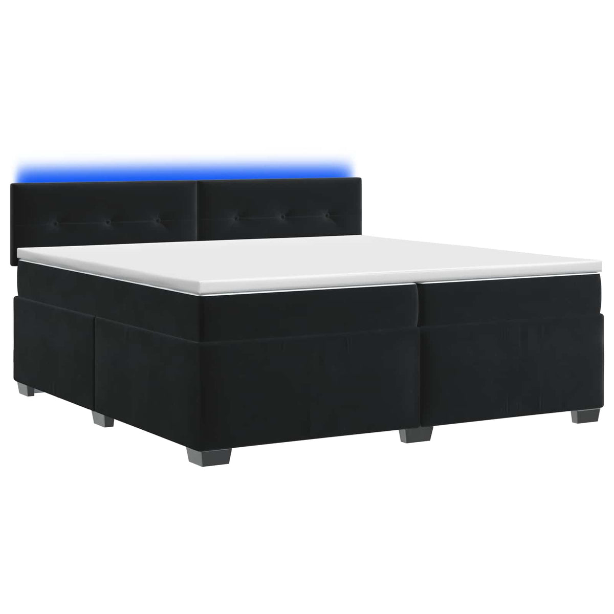 Boxspring Bed met Matras en LED Zwart 200 x 200 cm fluweel is nu te koop bij PeponiXL, paradijselijk wonen!