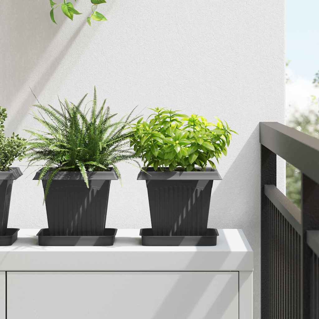 Plantenpotten 24 pcs Zwart 16 x 16 x 14 cm Kunststof is nu te koop bij PeponiXL, paradijselijk wonen!